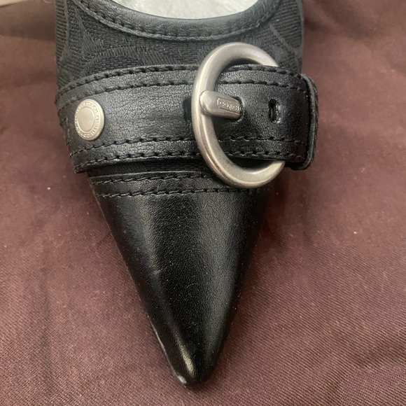 Coach Alecksa Signature Black Canvas Pumps Sz 9.5 
W/Dust bag  3” heel - Picture 7 of 15